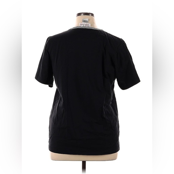 Flowers Embroidery Black Vintage Tee Shirt - Picture 3 of 4